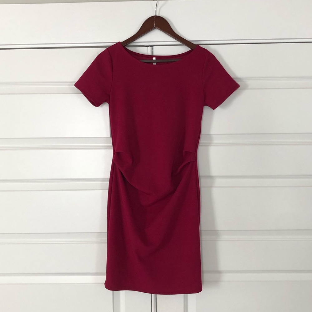 PinkBlush Maternity fitted pink dress